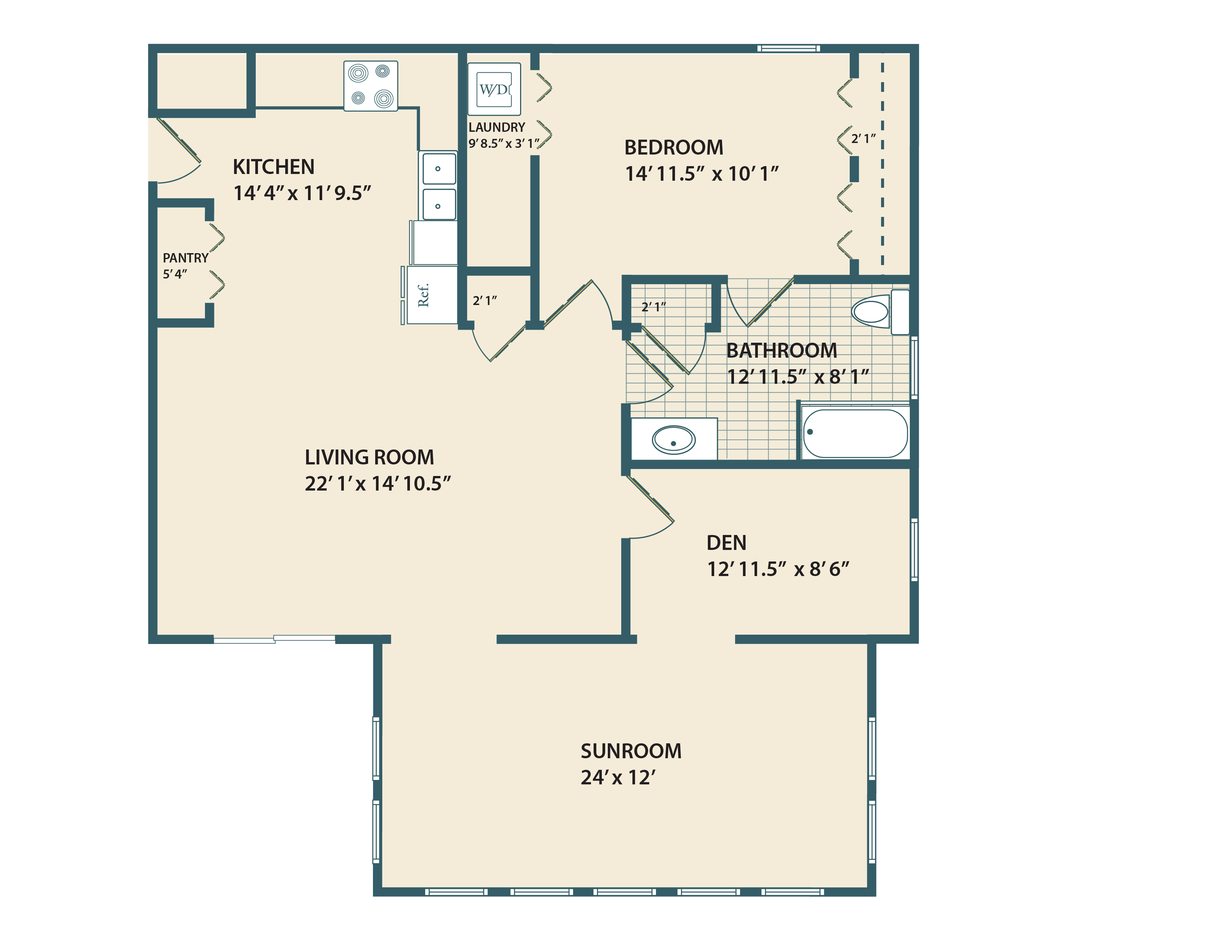RW Spruce Cottage with Sunroom Floor Plan