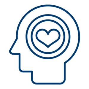 emotional icon head with heart