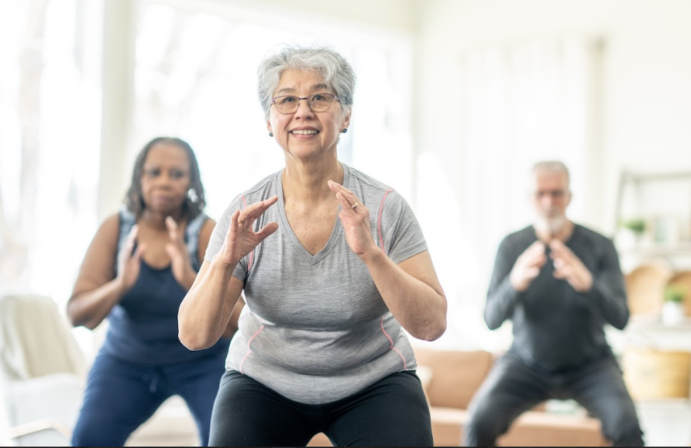 senior women exercising