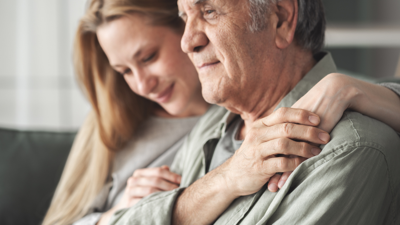 A loving hug at home