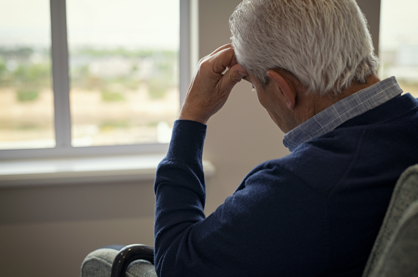 depressed senior man